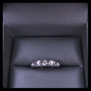 Beautiful Wedding Band With 3 Raised Stones